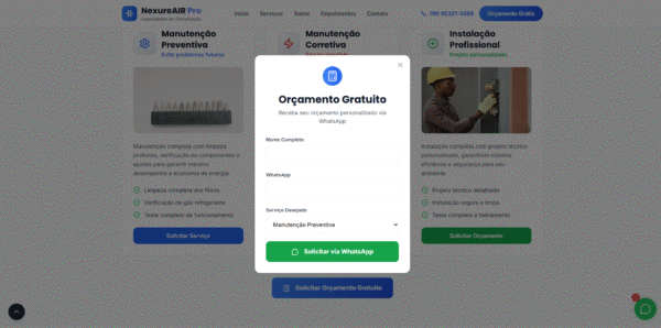 site profissional para empresas de ar condicionado — pronto para uso! (cópia)