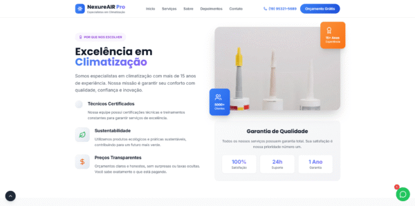 site profissional para empresas de ar condicionado — pronto para uso! (cópia)