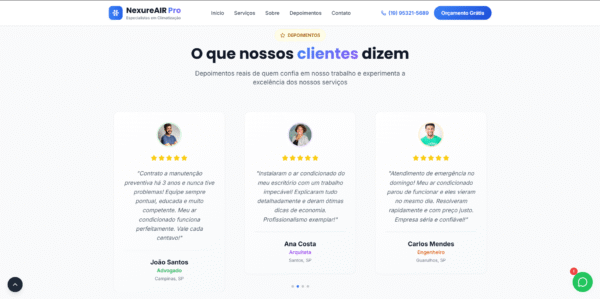 site profissional para empresas de ar condicionado — pronto para uso! (cópia)