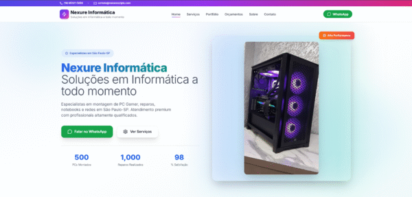 site profissional para empresas de informática — pronto para uso!