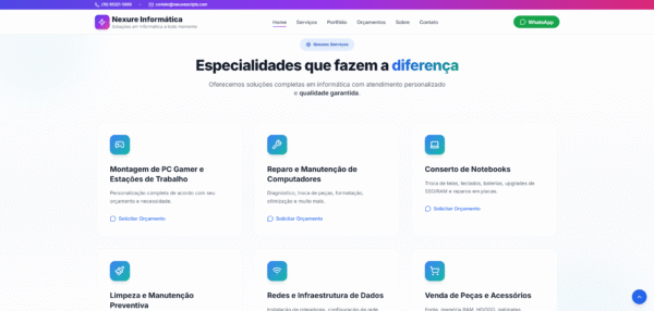site profissional para empresas de informática — pronto para uso!