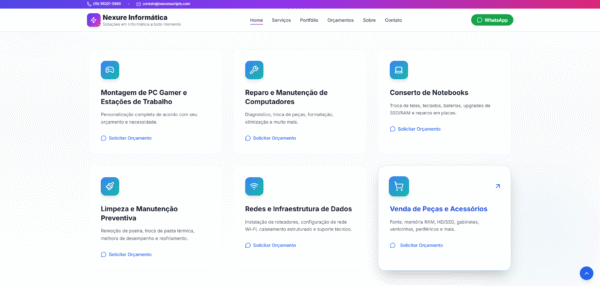 site profissional para empresas de informática — pronto para uso!