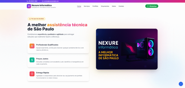 site profissional para empresas de informática — pronto para uso!