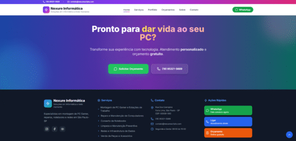 site profissional para empresas de informática — pronto para uso!