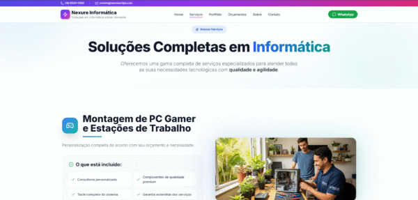 site profissional para empresas de informática — pronto para uso!