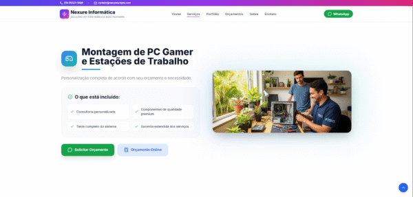 site profissional para empresas de informática — pronto para uso!