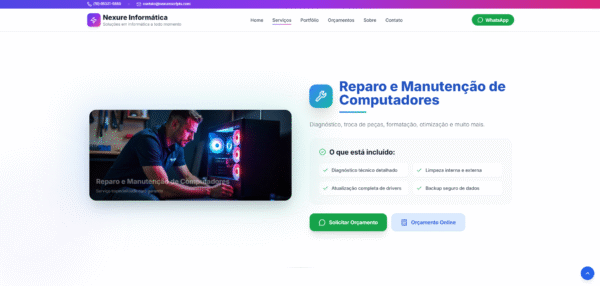 site profissional para empresas de informática — pronto para uso!