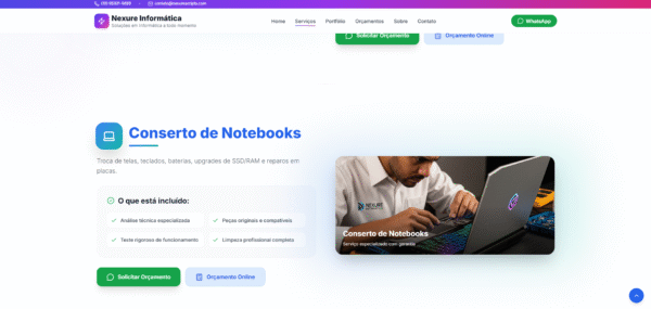 site profissional para empresas de informática — pronto para uso!