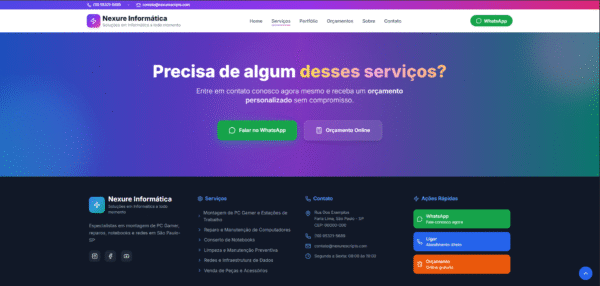 site profissional para empresas de informática — pronto para uso!