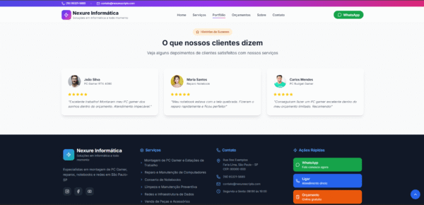 site profissional para empresas de informática — pronto para uso!