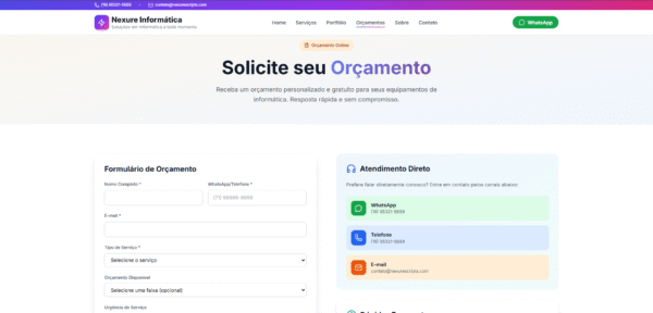 site profissional para empresas de informática — pronto para uso!