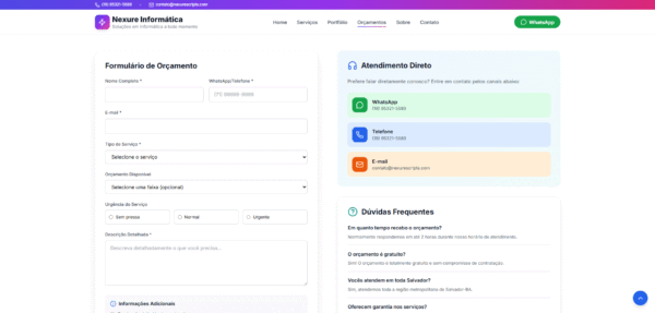 site profissional para empresas de informática — pronto para uso!