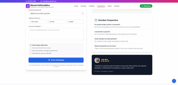 site profissional para empresas de informática — pronto para uso!