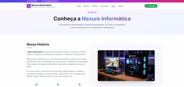 site profissional para empresas de informática — pronto para uso!