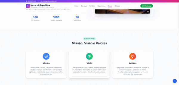 site profissional para empresas de informática — pronto para uso!