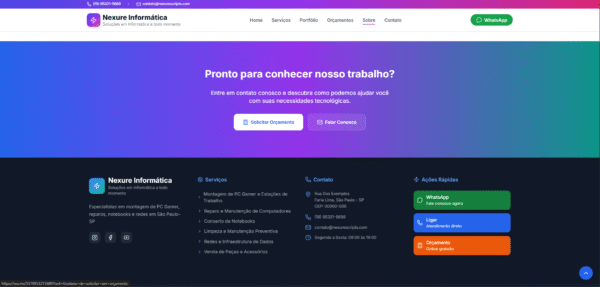 site profissional para empresas de informática — pronto para uso!