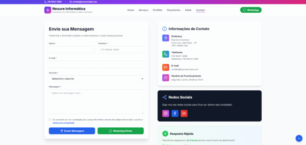 site profissional para empresas de informática — pronto para uso!